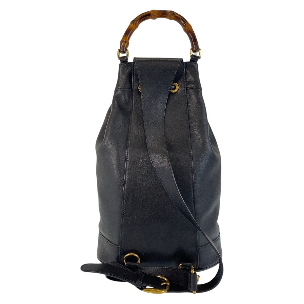13621
GUCCI グッチ バンブー ブラック 黒 ゴールド金具 レザー 003 203 0036 ショルダーバッグ ボディバッグ 男女兼用  レディース