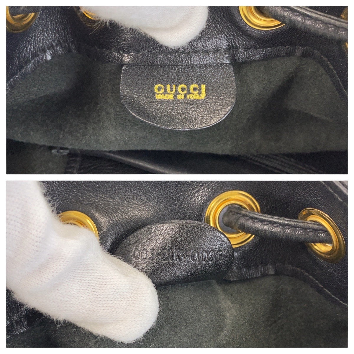 13621
GUCCI グッチ バンブー ブラック 黒 ゴールド金具 レザー 003 203 0036 ショルダーバッグ ボディバッグ 男女兼用  レディース