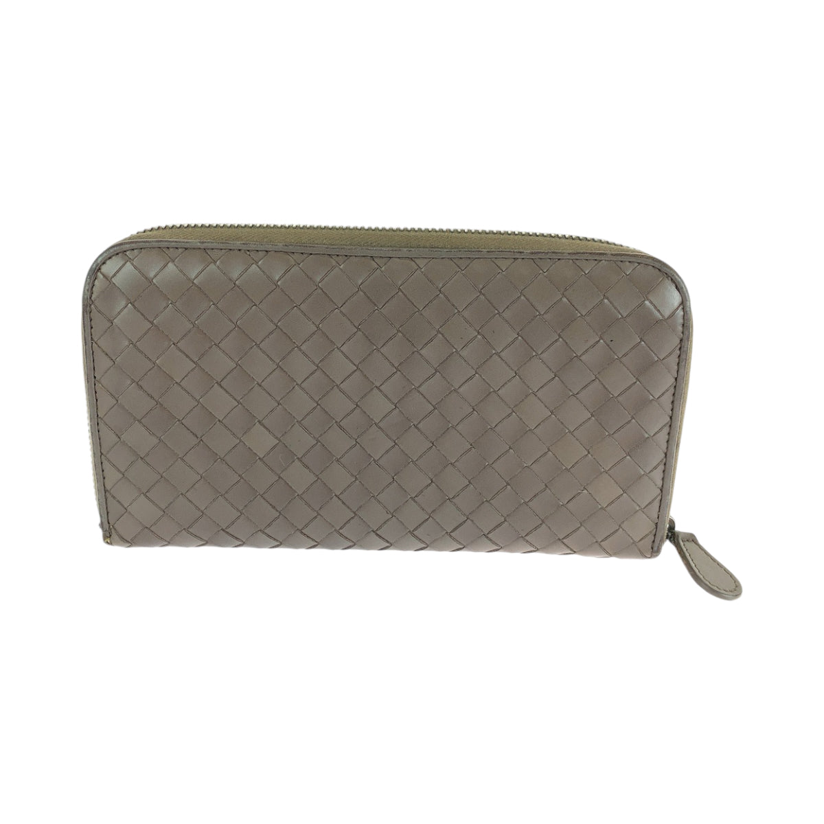12832
BOTTEGAVENETA ボッテガヴェネタ イントレチャート ブラウン シルバー金具 カーフ 長財布 ラウンドファスナー  メンズ