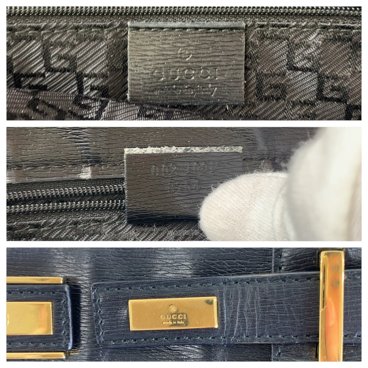 13623
GUCCI グッチ ブラック 黒 ゴールド金具 レザー 002 1091 3754 トートバッグ A4収納  レディース
