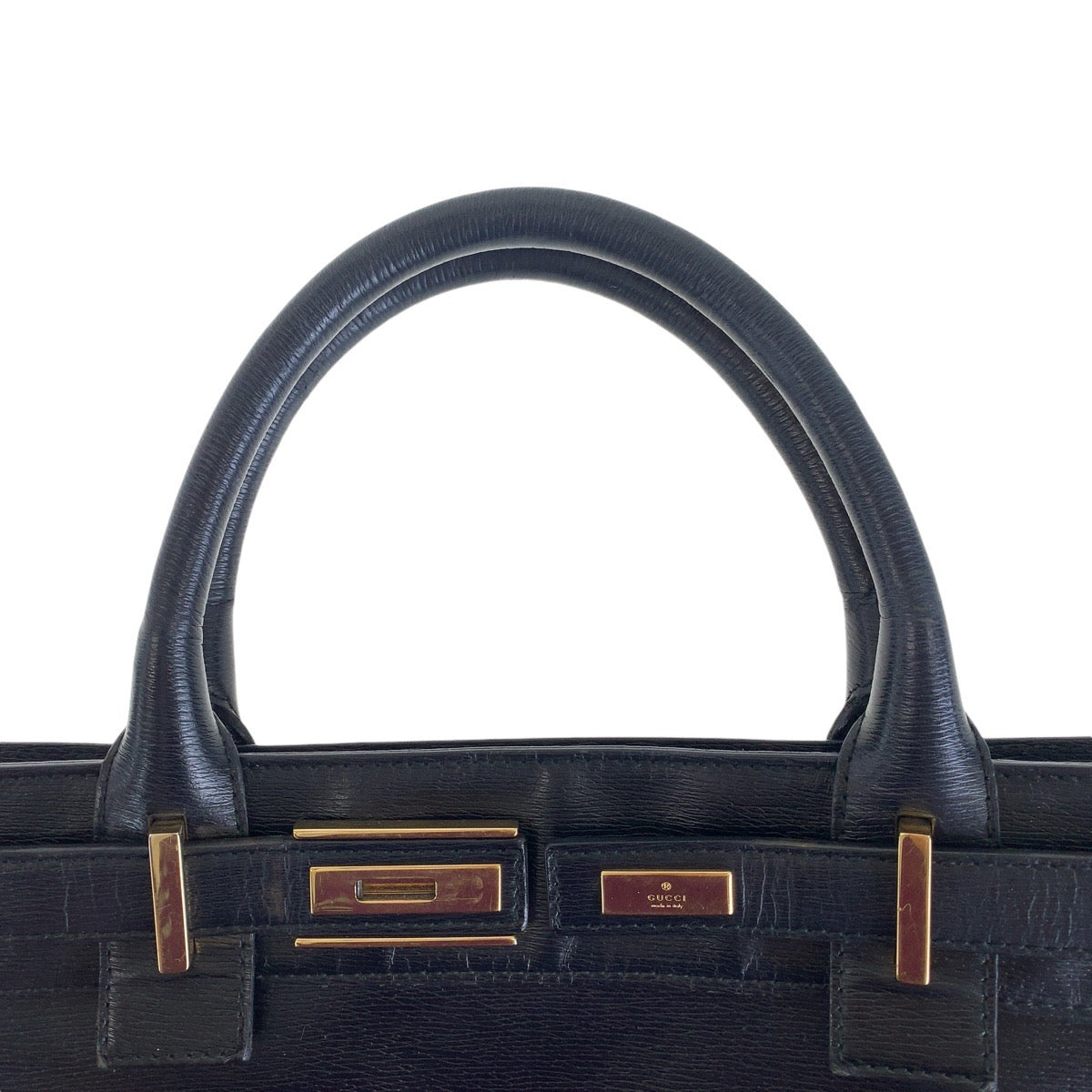 13623
GUCCI グッチ ブラック 黒 ゴールド金具 レザー 002 1091 3754 トートバッグ A4収納  レディース