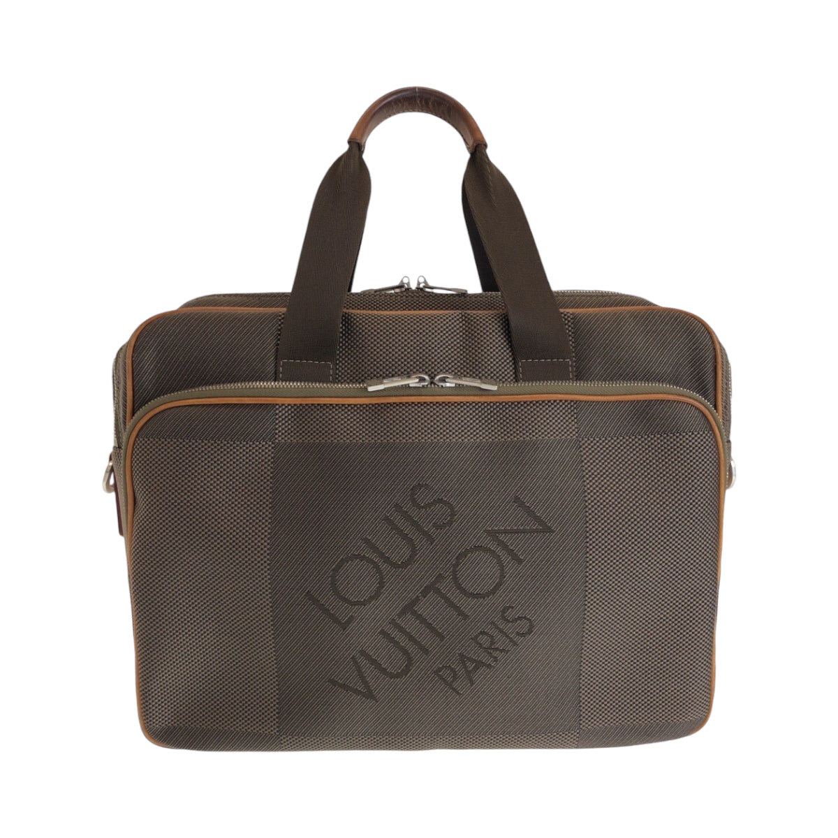 13624
LOUIS VUITTON ルイヴィトン ダミエ ジュアン アソシエGM ブラウン シルバー金具 キャンバス N58035 ブリーフケース ハンドバッグ  メンズ
