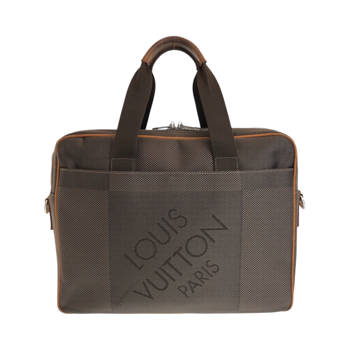 13624
LOUIS VUITTON ルイヴィトン ダミエ ジュアン アソシエGM ブラウン シルバー金具 キャンバス N58035 ブリーフケース ハンドバッグ  メンズ