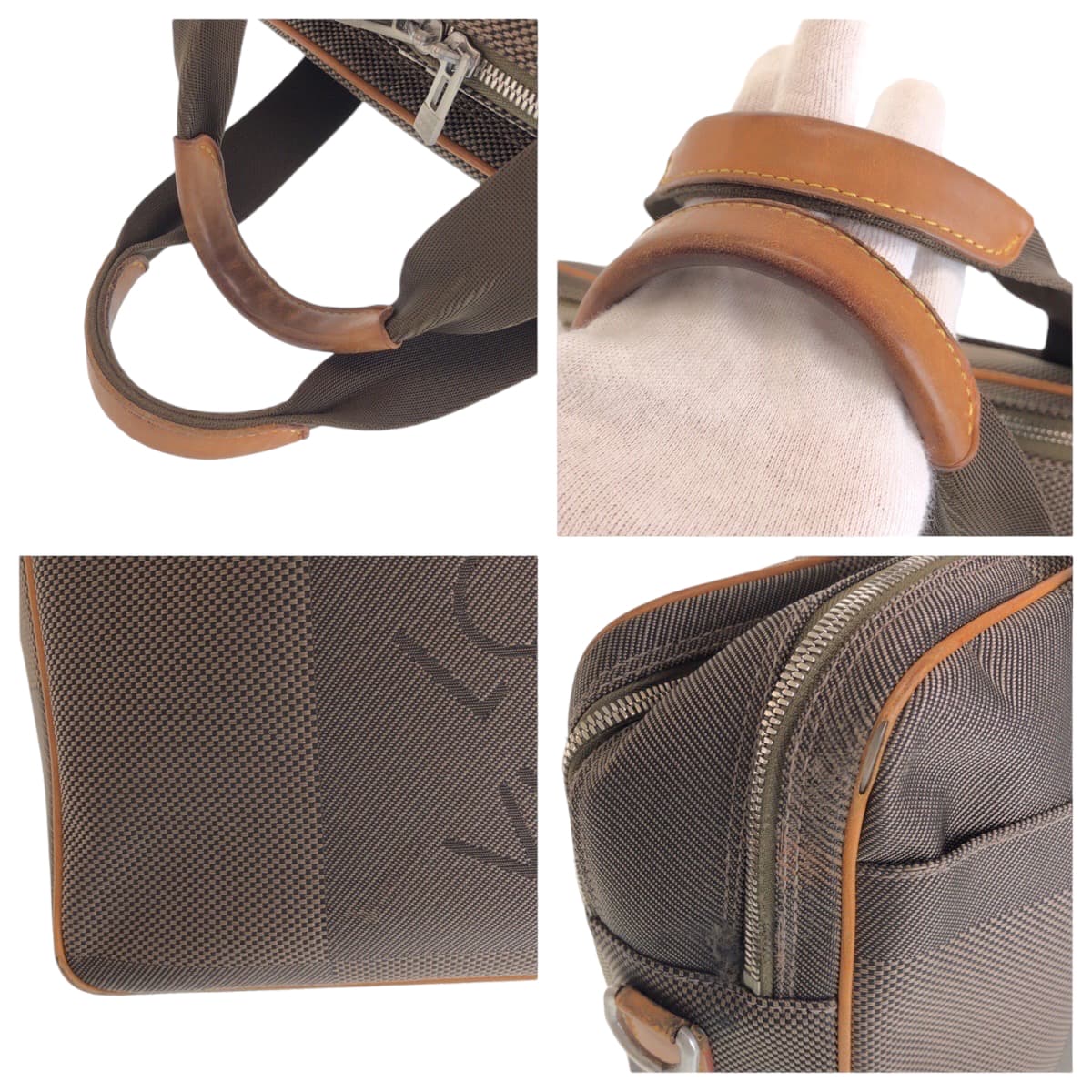 13624
LOUIS VUITTON ルイヴィトン ダミエ ジュアン アソシエGM ブラウン シルバー金具 キャンバス N58035 ブリーフケース ハンドバッグ  メンズ