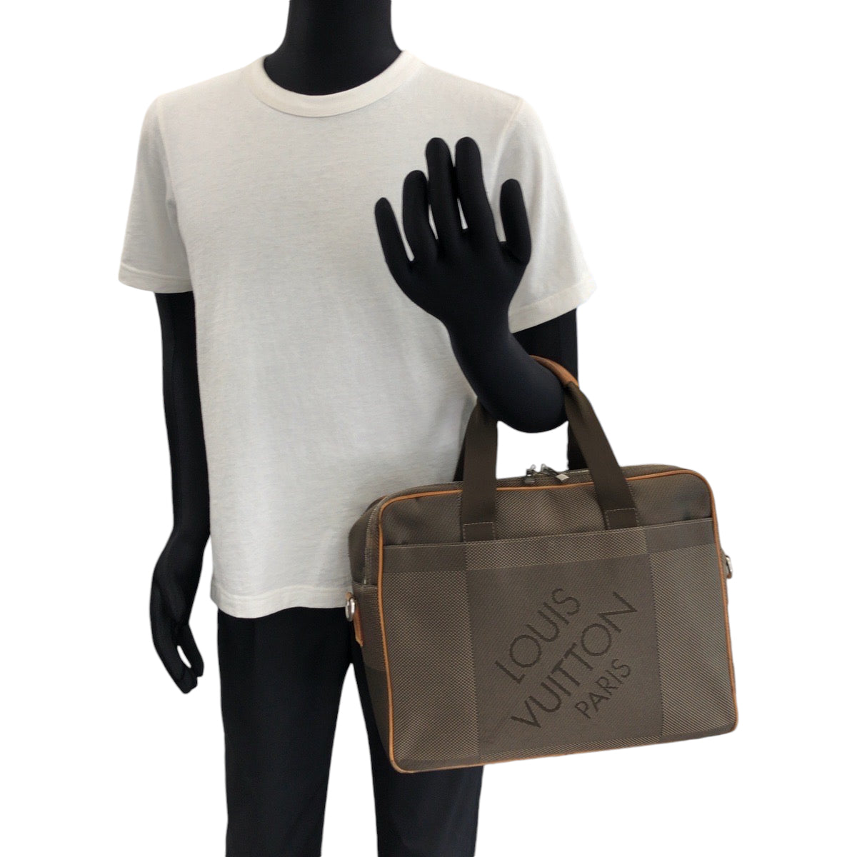 13624
LOUIS VUITTON ルイヴィトン ダミエ ジュアン アソシエGM ブラウン シルバー金具 キャンバス N58035 ブリーフケース ハンドバッグ  メンズ