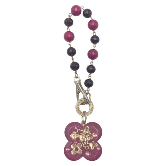 13627
ANTEPRIMA アンテプリマ パープル シルバー金具 プラスチック キーホルダー キーリング レディース AB5