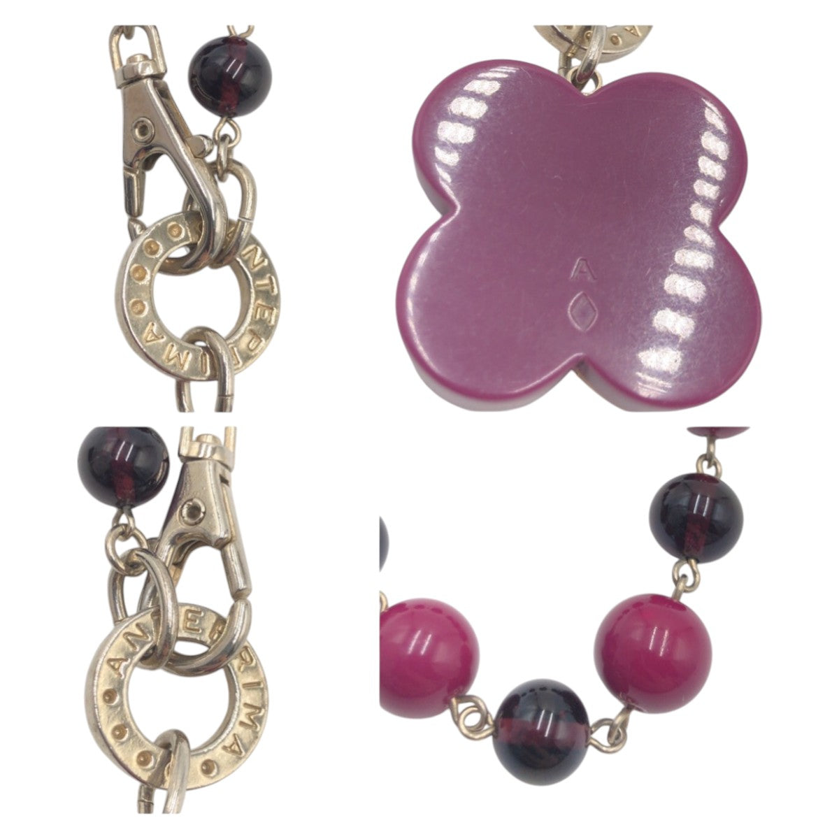 13627
 ANTEPRIMA Purple Silver Metal Plastic Key Holder Key Ring for Women