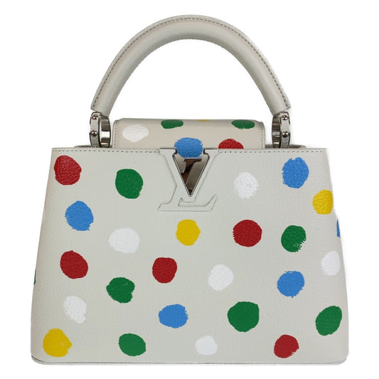 13628
LOUIS VUITTON ルイヴィトン LV × YK カプシーヌ BB 草間彌生 ペインティッド ドット ホワイト シルバー金具 レザー M21637 ハンドバッグ ショルダーバッグ 2way レディース N800