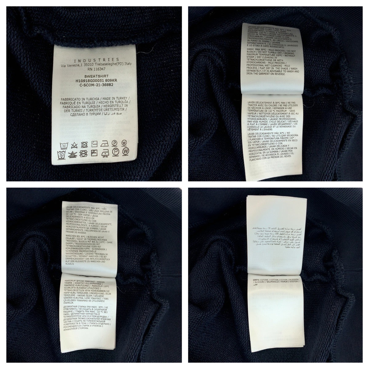 MONCLER 23AW Size L Navy Cotton 8G00072 809KR 999 Sweatshirt Trainer Men's