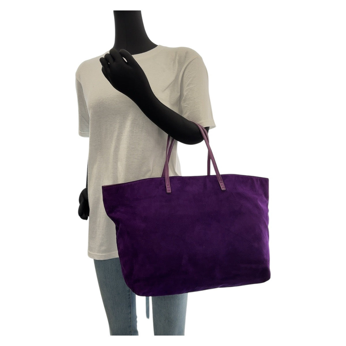13630
FENDI フェンディ パープル イエロー ゴールド金具 スウェード トートバッグ ハンドバッグ  レディース