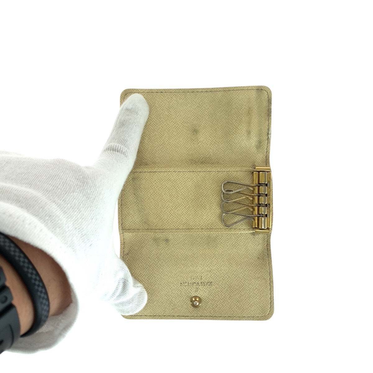 13635
LOUIS VUITTON ルイヴィトン ダミエ アズール ミュルティクレ4 ホワイト グレー ゴールド金具 PVC N60386 キーケース 4連 男女兼用  レディース AB11