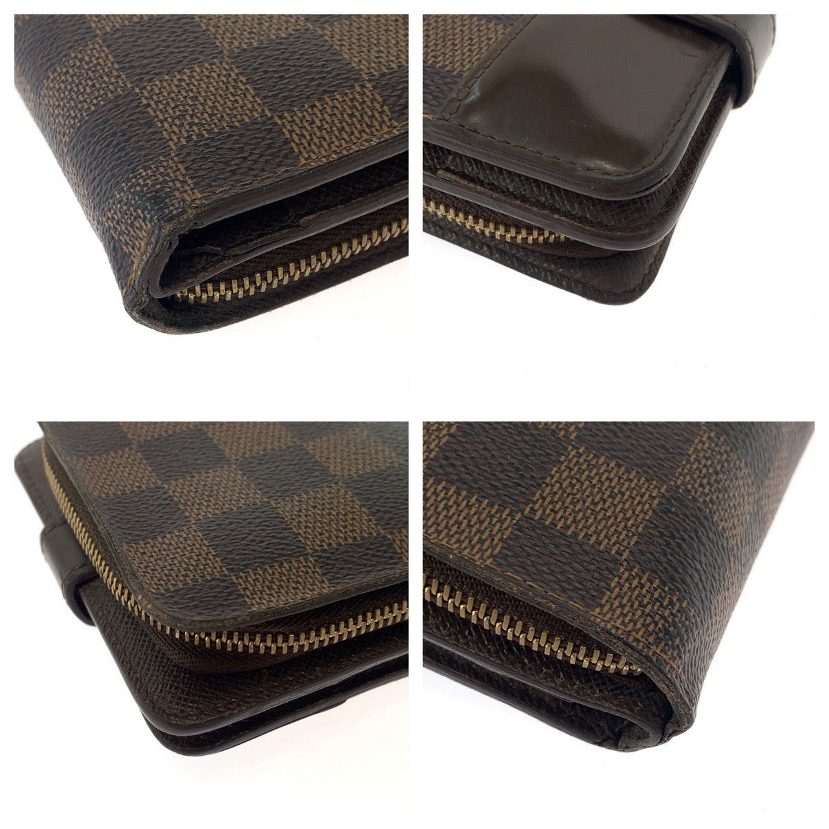 112826
LOUIS VUITTON ルイヴィトン ダミエ コンパクトジップ ブラウン ゴールド金具 PVC N61668 折財布 コンパクトウォレット  レディース