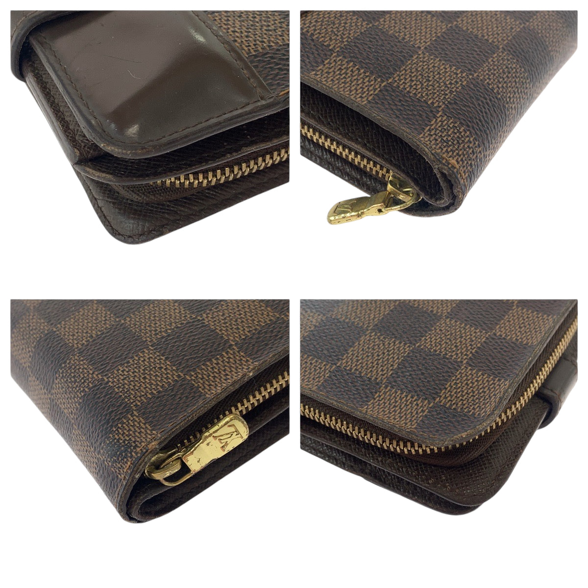 112826
LOUIS VUITTON ルイヴィトン ダミエ コンパクトジップ ブラウン ゴールド金具 PVC N61668 折財布 コンパクトウォレット  レディース