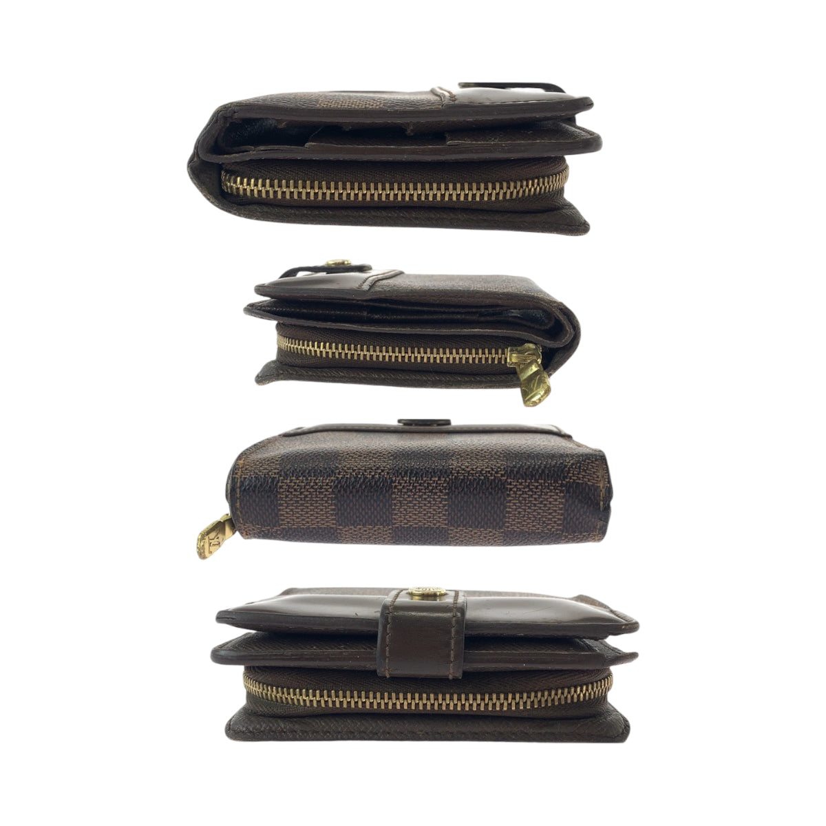 112826
LOUIS VUITTON ルイヴィトン ダミエ コンパクトジップ ブラウン ゴールド金具 PVC N61668 折財布 コンパクトウォレット  レディース