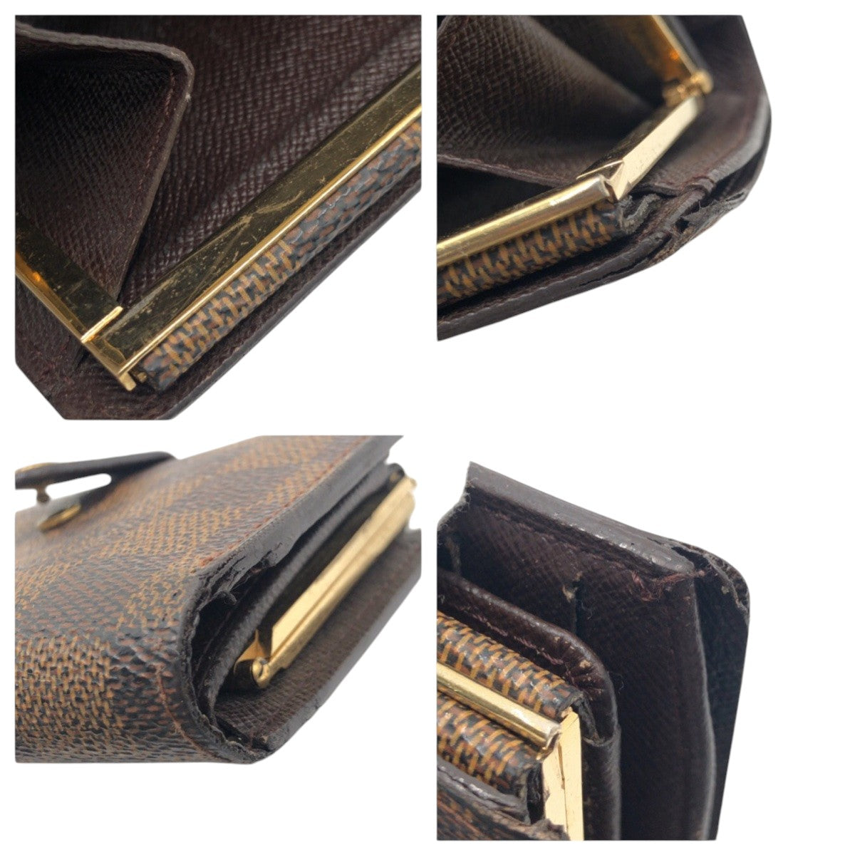 14167
LOUIS VUITTON ルイヴィトン ダミエ ポルトフォイユ ヴィエノワ ブラウン PVC M61664 折財布 コンパクトウォレット  レディース
