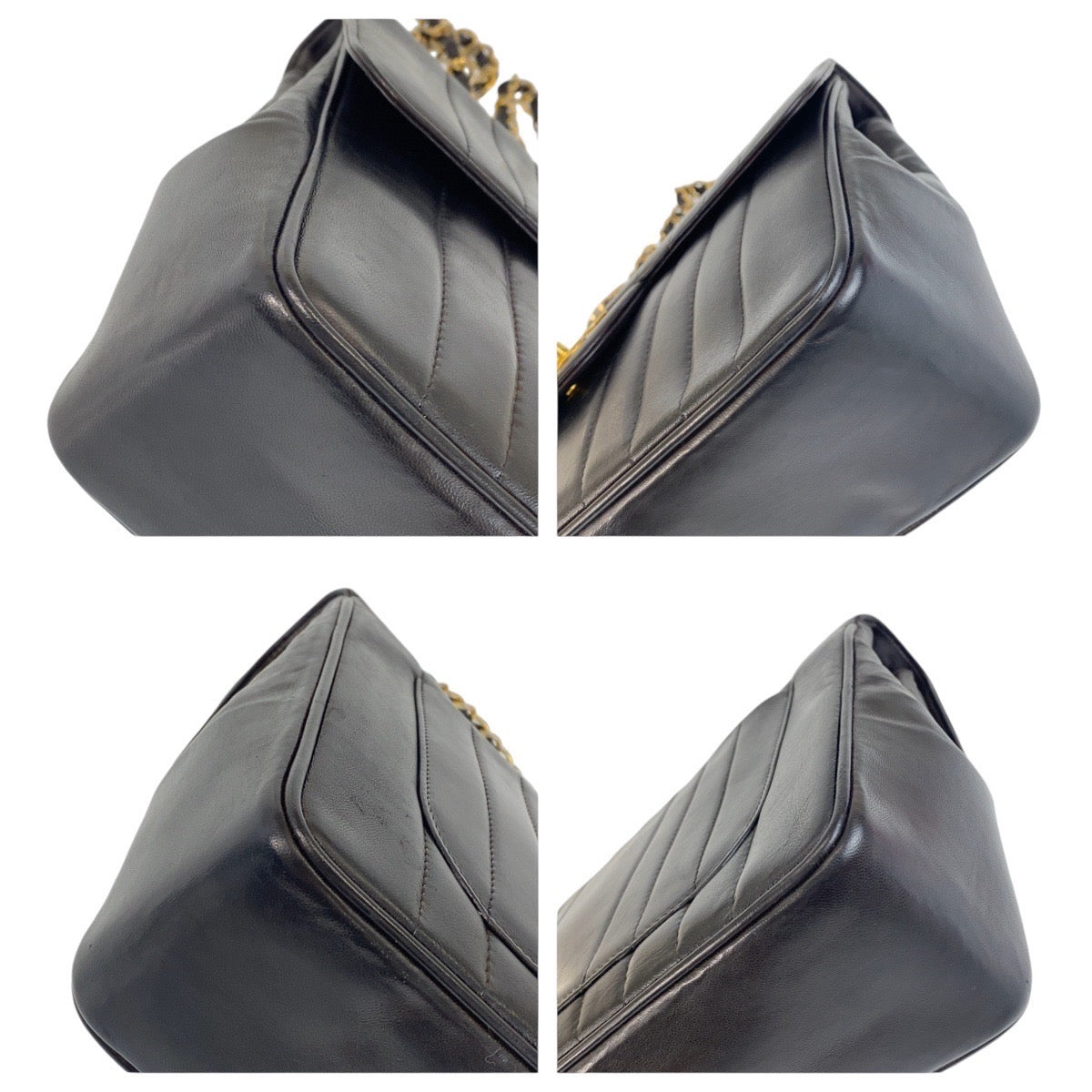 13626
CHANEL シャネル ヴィンテージ マドモアゼル 30 ココマーク ターンロック ブラック 黒 ゴールド金具 ラムスキン チェーンショルダーバッグ  レディース