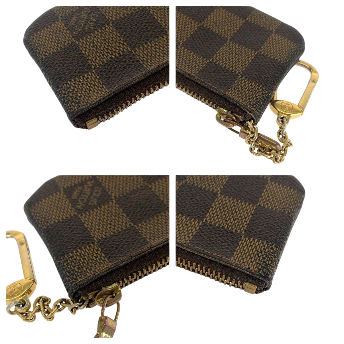 13637
LOUIS VUITTON ルイヴィトン ダミエ ポシェット クレ ブラウン ゴールド金具 PVC N62658 コインケース コインパース  レディース