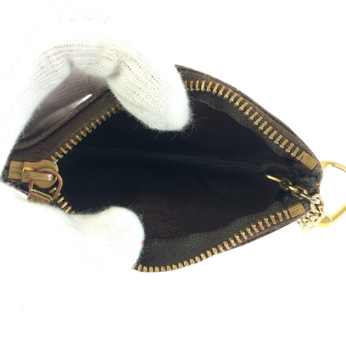 13637
LOUIS VUITTON ルイヴィトン ダミエ ポシェット クレ ブラウン ゴールド金具 PVC N62658 コインケース コインパース  レディース