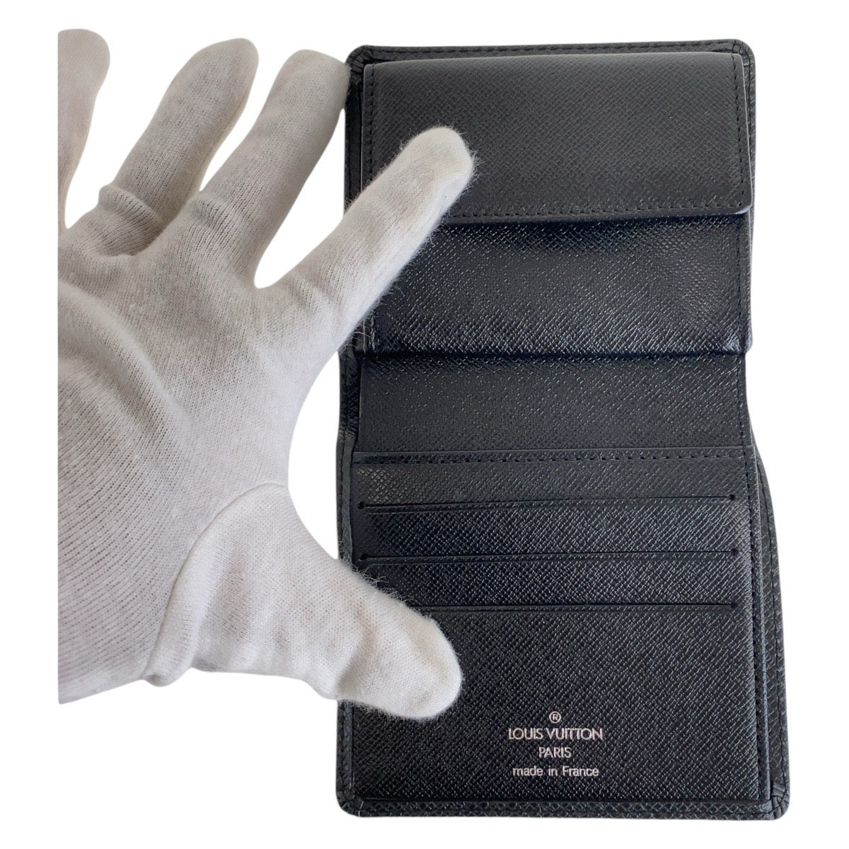 LOUIS VUITTON ルイヴィトン タイガ ポルトビエ 3 カルトクレディ ブラック 黒 レザー M30456 折財布 コンパクトウォレット  メンズ
