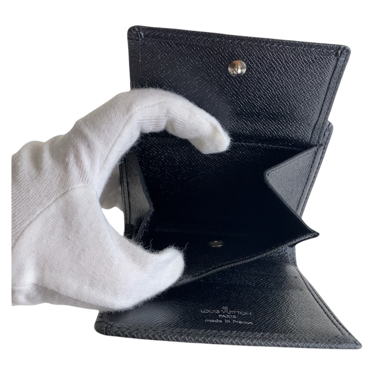 LOUIS VUITTON ルイヴィトン タイガ ポルトビエ 3 カルトクレディ ブラック 黒 レザー M30456 折財布 コンパクトウォレット  メンズ