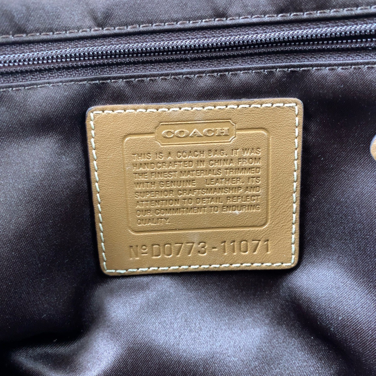 13639
COACH コーチ シグネチャー ブラウン ホワイト ゴールド金具 レザー / キャンバス 11071 ハンドバッグ  レディース