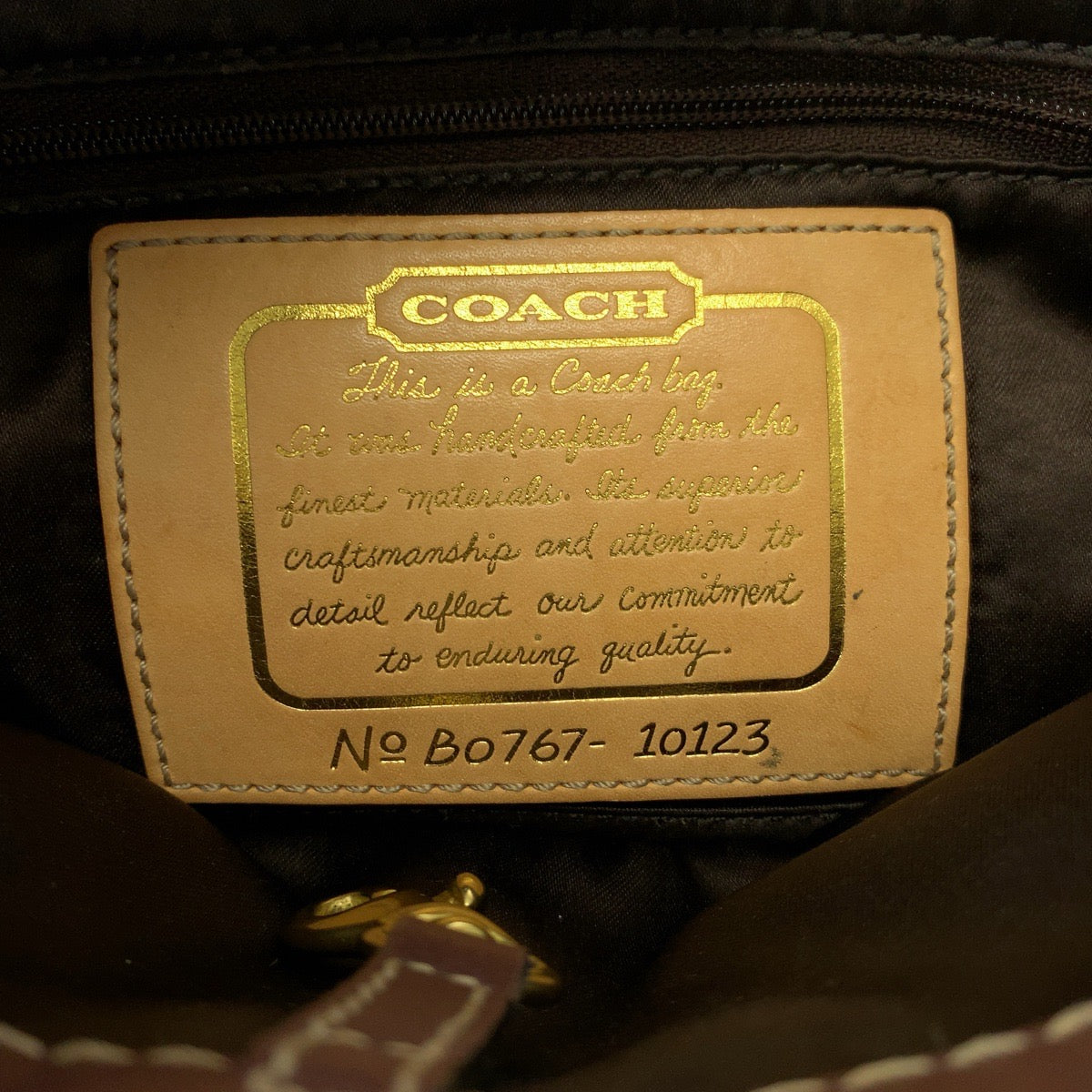 13644
COACH コーチ シグネチャー ブラウン ベージュ ゴールド金具 キャンバス / レザー 10123 トートバッグ ハンドバッグ  レディース AB5