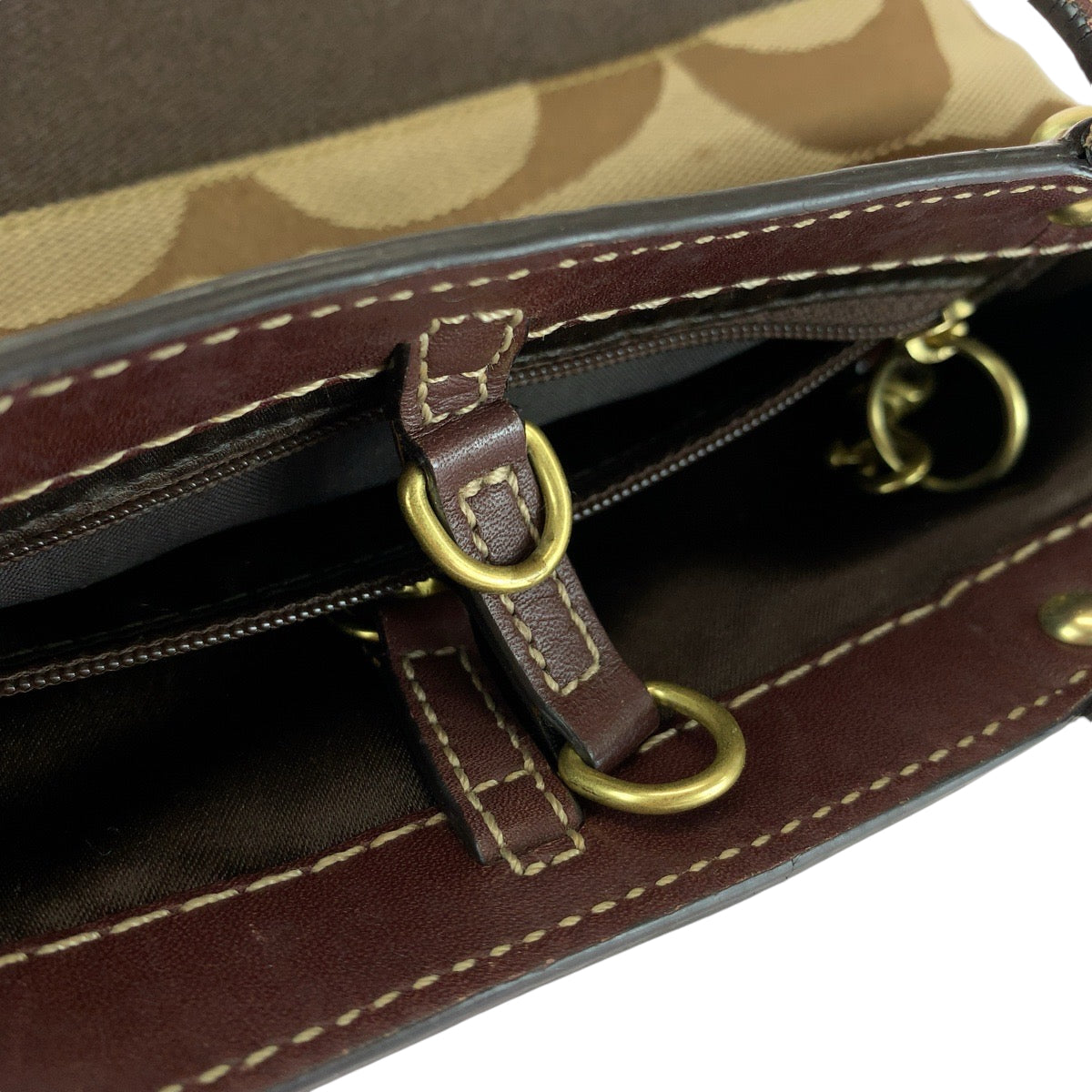 13644
COACH コーチ シグネチャー ブラウン ベージュ ゴールド金具 キャンバス / レザー 10123 トートバッグ ハンドバッグ  レディース AB5