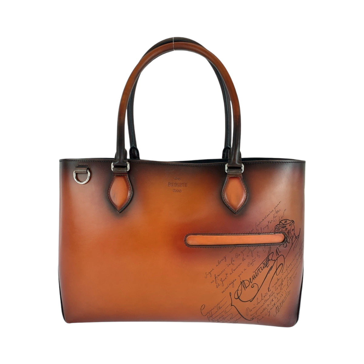 13650
Berluti ベルルッティ カリグラフィ トゥジュールミニ テラコッタパティーヌ シルバー金具 レザー トートバッグ ショルダーバッグ  メンズ