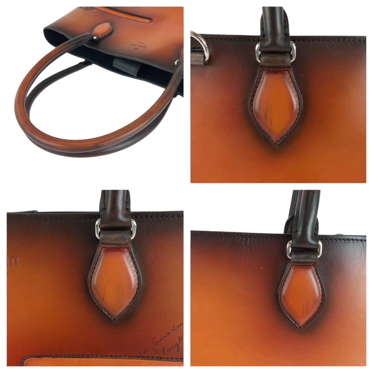 13650
Berluti ベルルッティ カリグラフィ トゥジュールミニ テラコッタパティーヌ シルバー金具 レザー トートバッグ ショルダーバッグ  メンズ