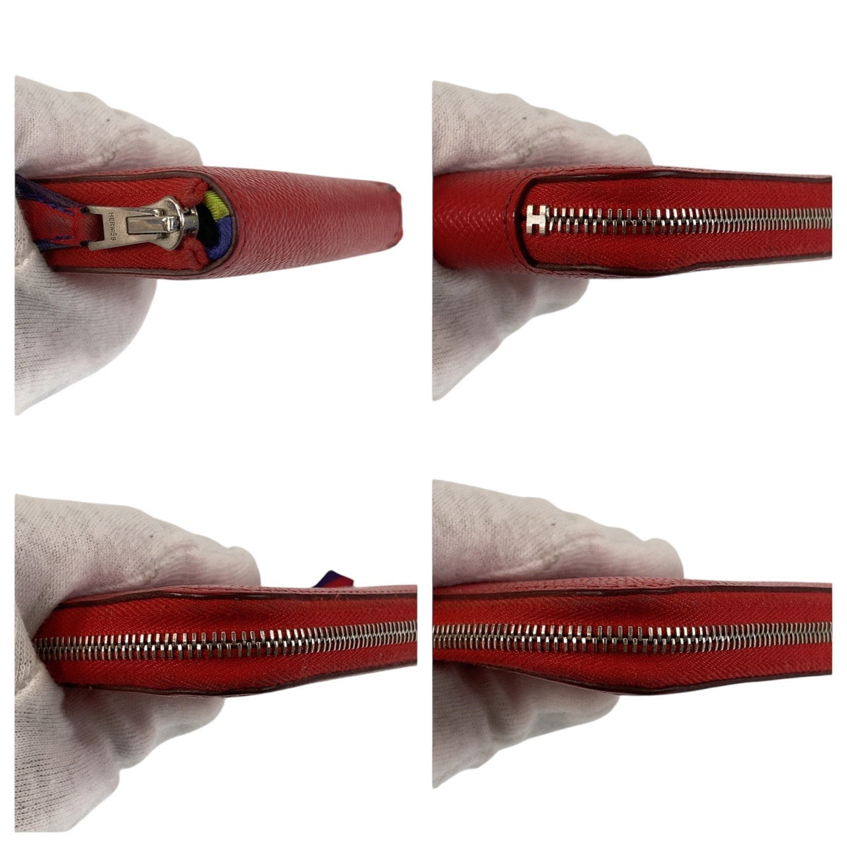 13652
HERMES エルメス アザップシルクイン コンパクト ブーゲンビリア レッド シルバー金具 ヴォーエプソン / シルク 折財布 コンパクトウォレット R刻印  レディース ABP42