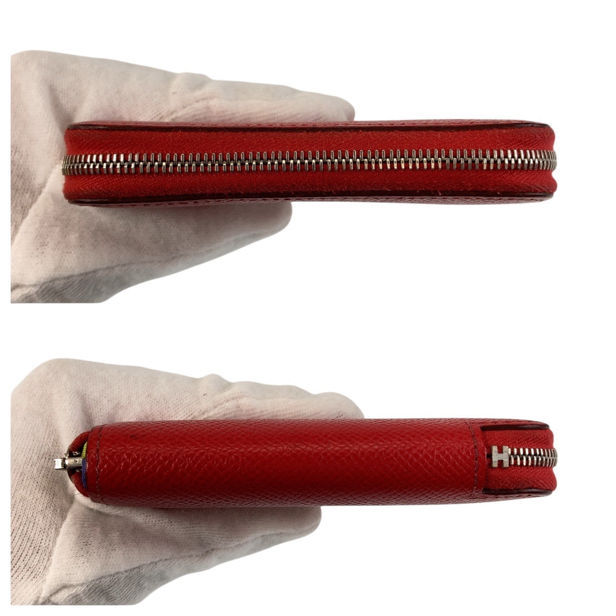 13652
HERMES エルメス アザップシルクイン コンパクト ブーゲンビリア レッド シルバー金具 ヴォーエプソン / シルク 折財布 コンパクトウォレット R刻印  レディース ABP42