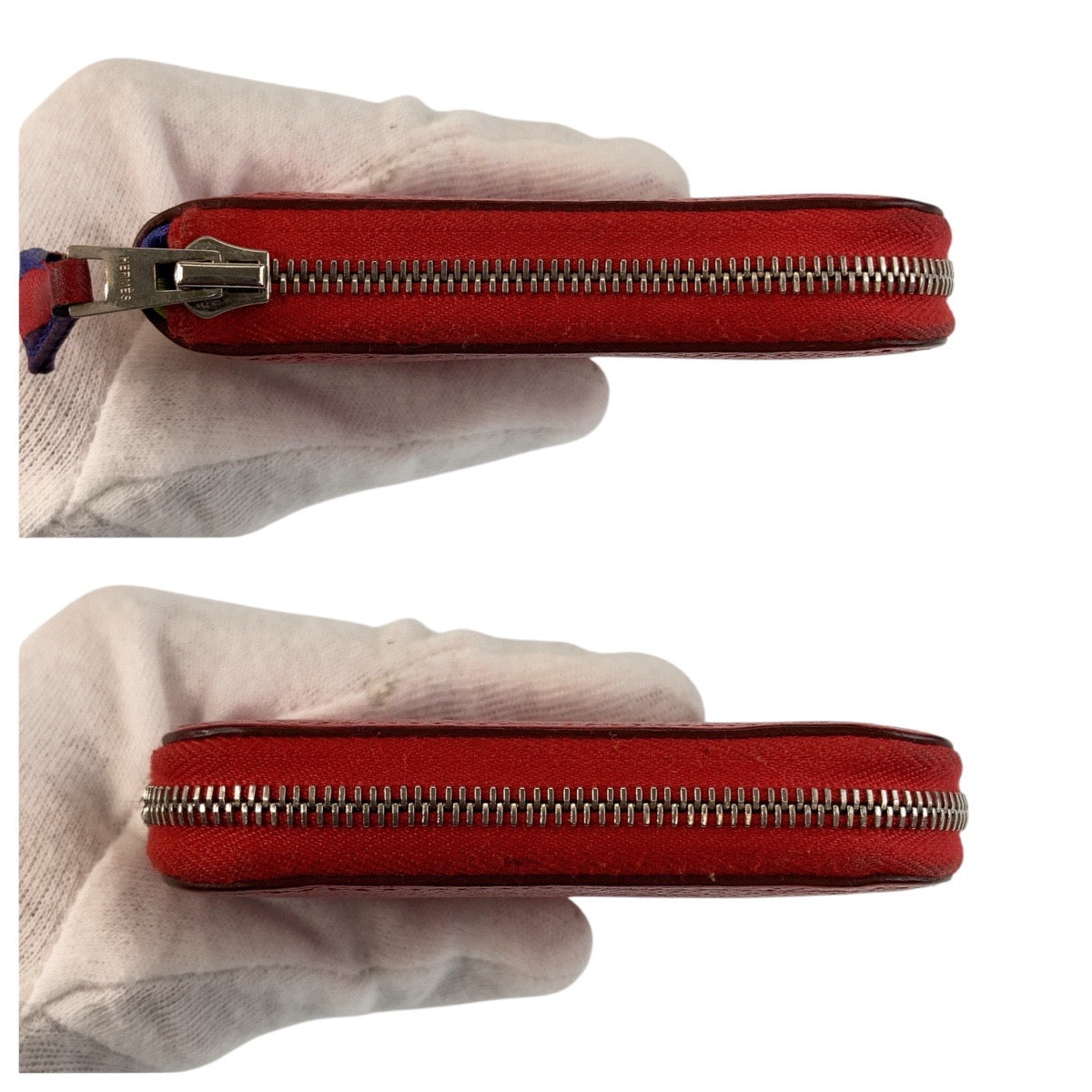 13652
HERMES エルメス アザップシルクイン コンパクト ブーゲンビリア レッド シルバー金具 ヴォーエプソン / シルク 折財布 コンパクトウォレット R刻印  レディース ABP42