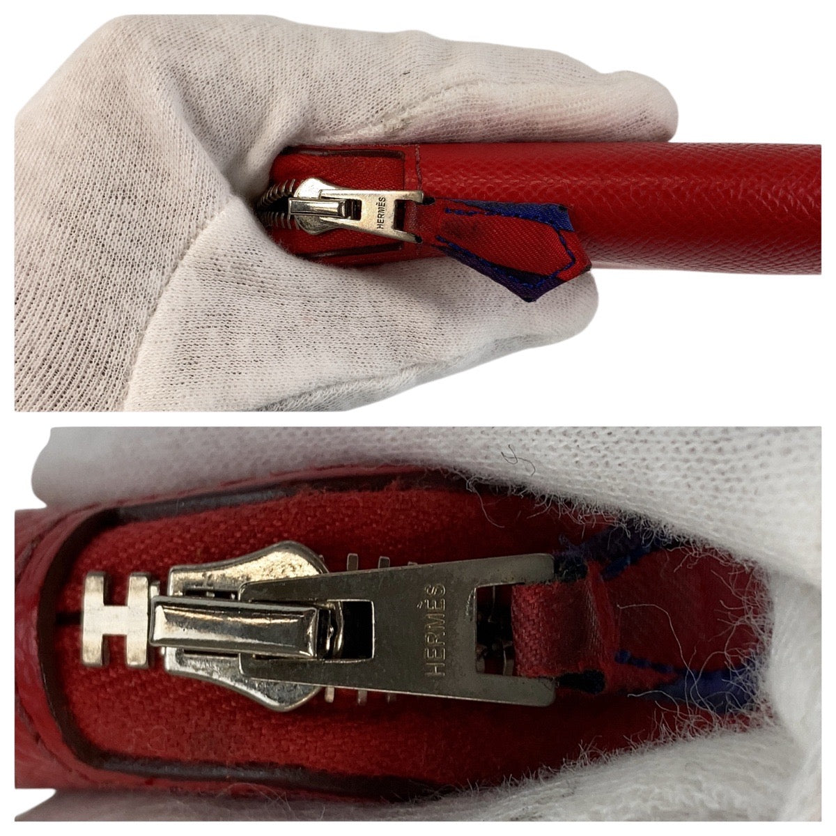 13652
HERMES エルメス アザップシルクイン コンパクト ブーゲンビリア レッド シルバー金具 ヴォーエプソン / シルク 折財布 コンパクトウォレット R刻印  レディース ABP42