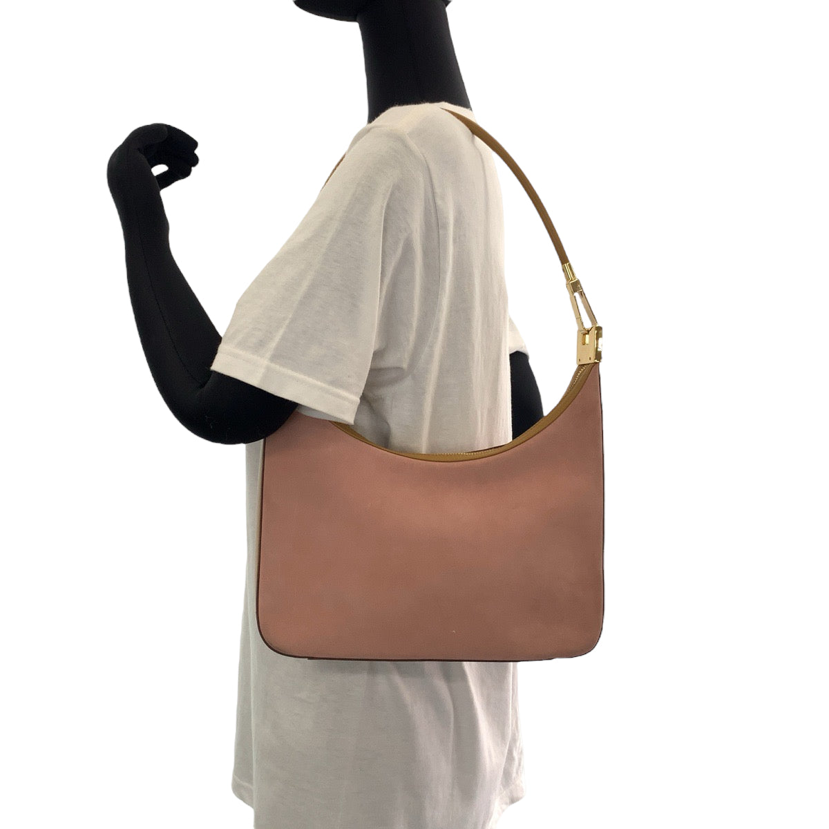 13653
GUCCI グッチ ピンク ブラウン ゴールド金具 スウェード 001 3812 ホーボー ショルダーバッグ 肩掛け  レディース