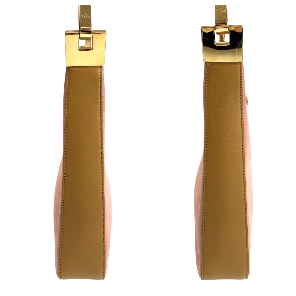 13653
GUCCI グッチ ピンク ブラウン ゴールド金具 スウェード 001 3812 ホーボー ショルダーバッグ 肩掛け  レディース