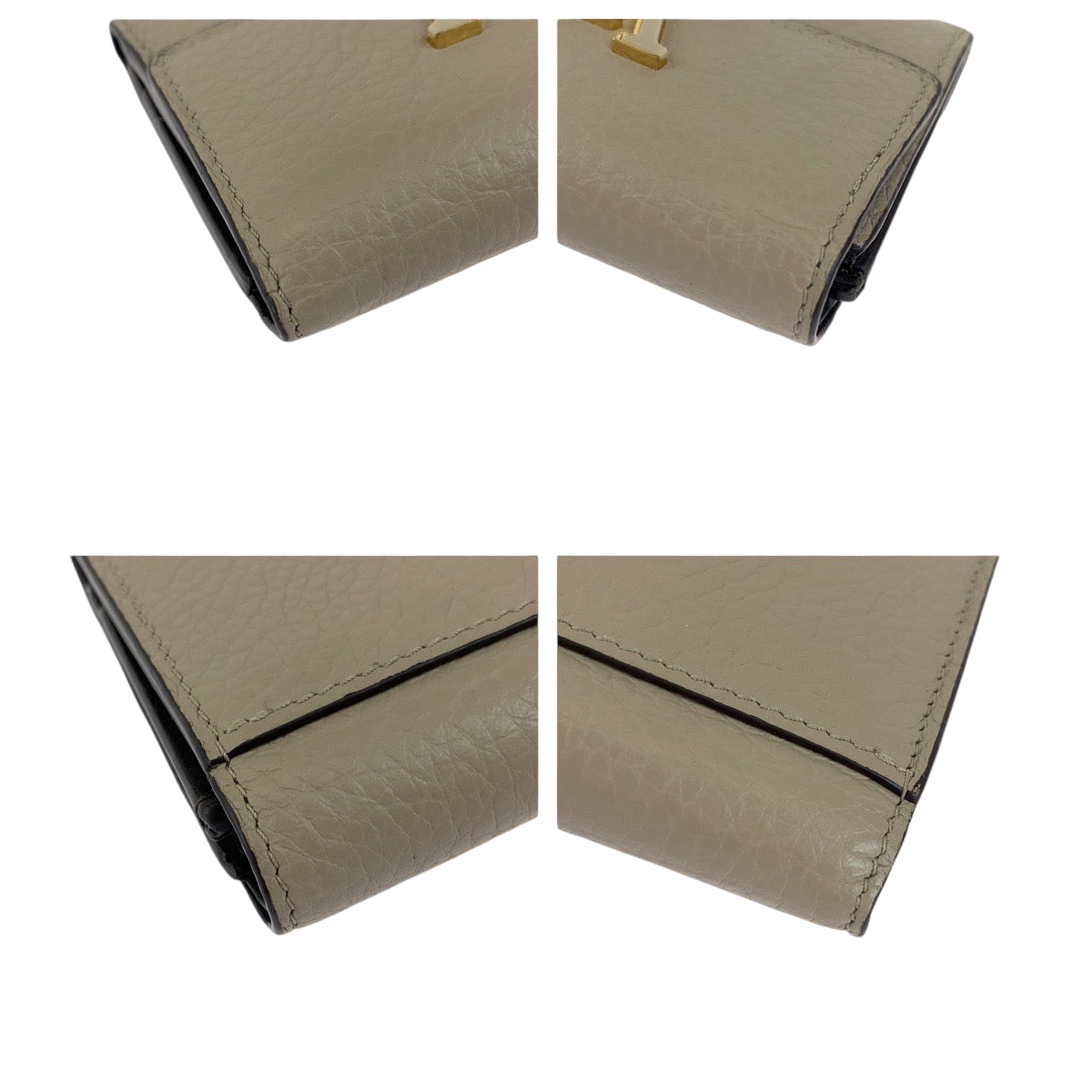 13654
LOUIS VUITTON ルイヴィトン ポルトフォイユ カプシーヌXS ベージュ ゴールド金具 レザー M68747 折財布 コンパクトウォレット  レディース