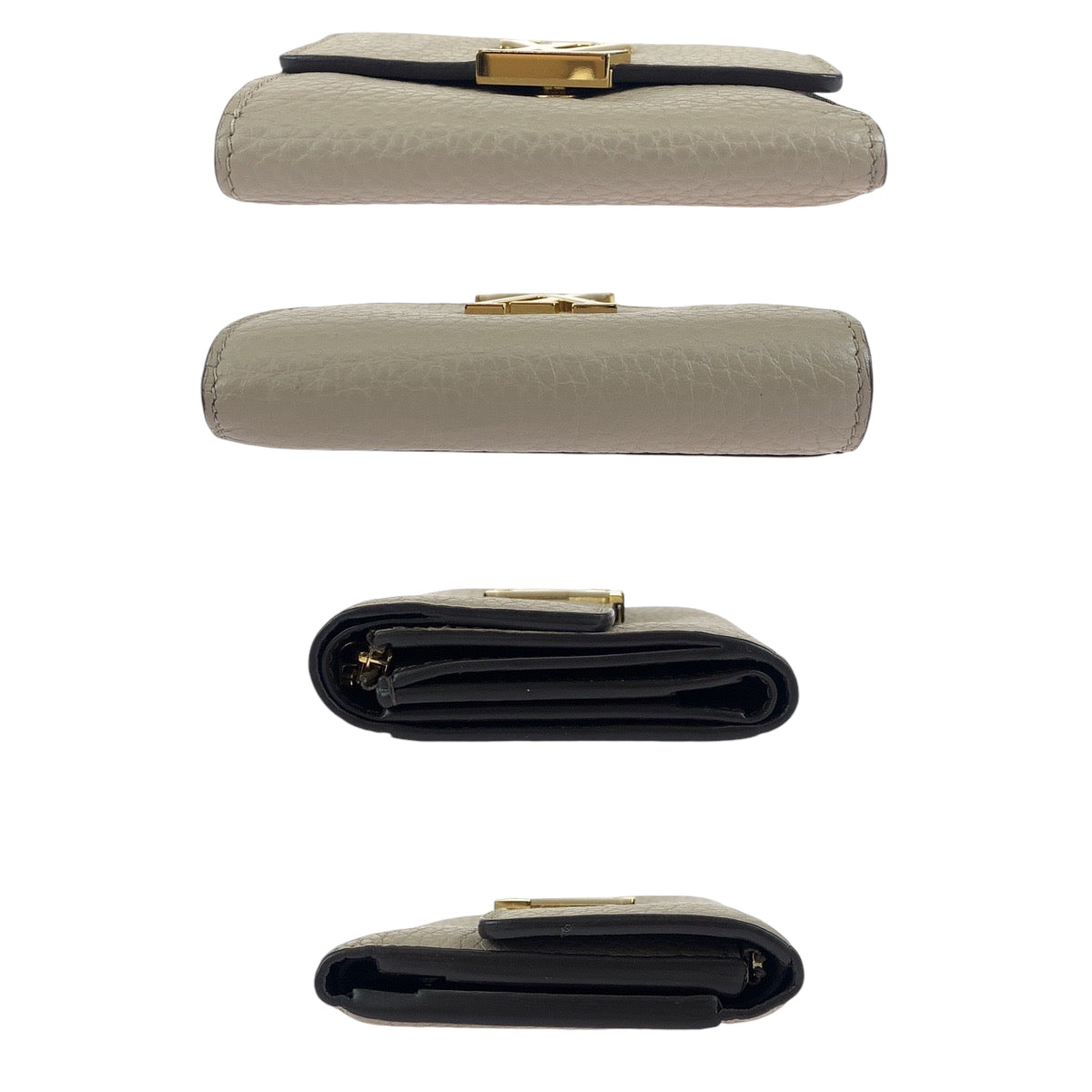 13654
LOUIS VUITTON ルイヴィトン ポルトフォイユ カプシーヌXS ベージュ ゴールド金具 レザー M68747 折財布 コンパクトウォレット  レディース