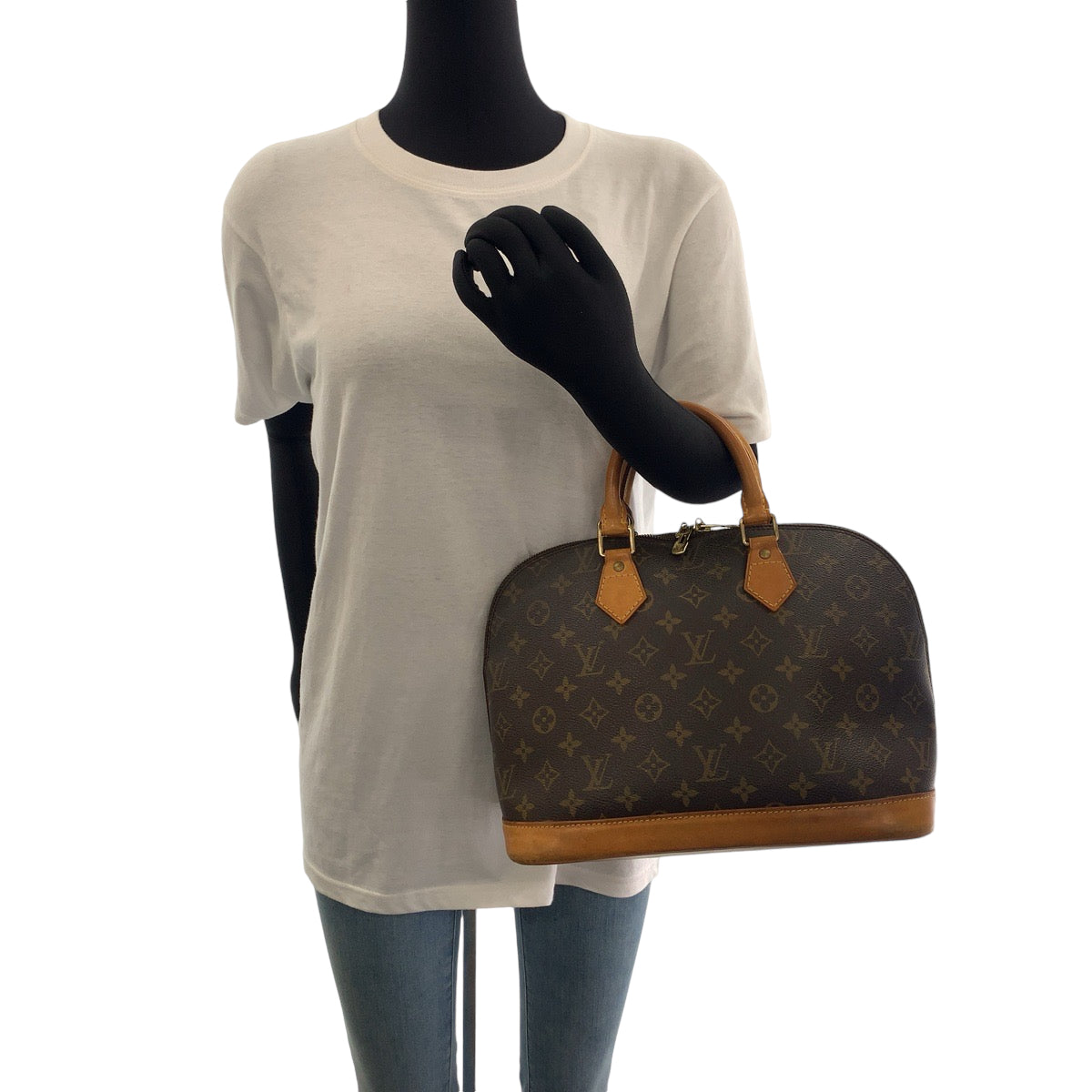 13477
LOUIS VUITTON ルイヴィトン モノグラム アルマ ブラウン  ゴールド金具 PVC M51130 ハンドバッグ  レディース