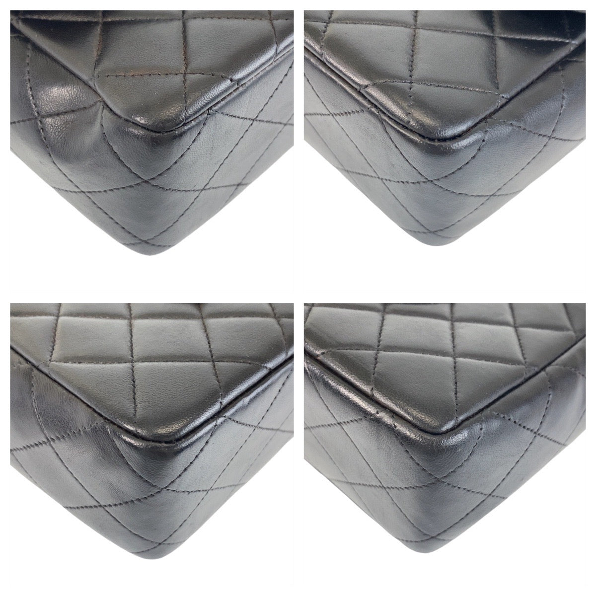 13655
CHANEL シャネル 親子マトラッセ ココマーク ターンロック 親のみ ブラック 黒 ゴールド金具 ラムスキン ハンドバッグ  レディース