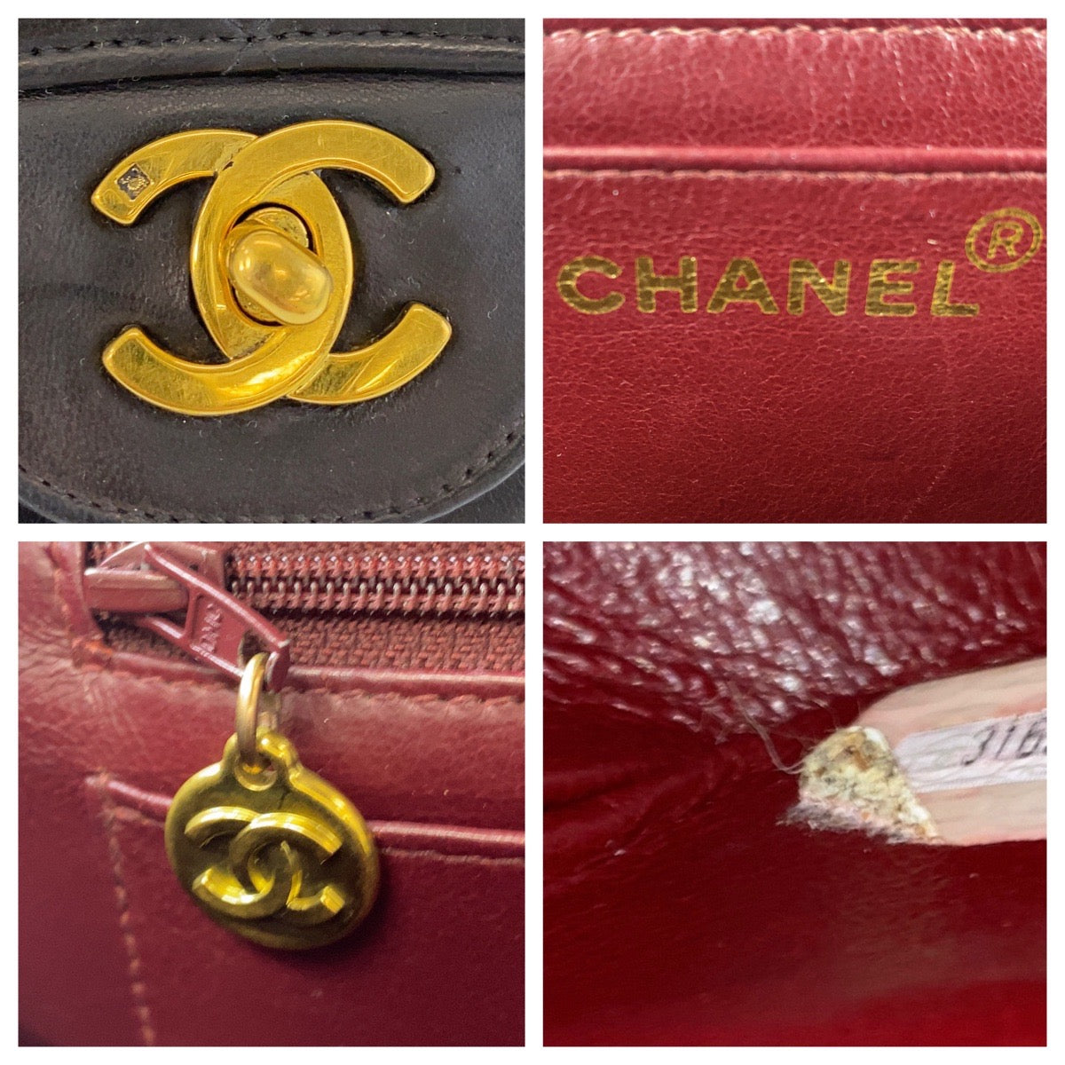 13655
CHANEL シャネル 親子マトラッセ ココマーク ターンロック 親のみ ブラック 黒 ゴールド金具 ラムスキン ハンドバッグ  レディース