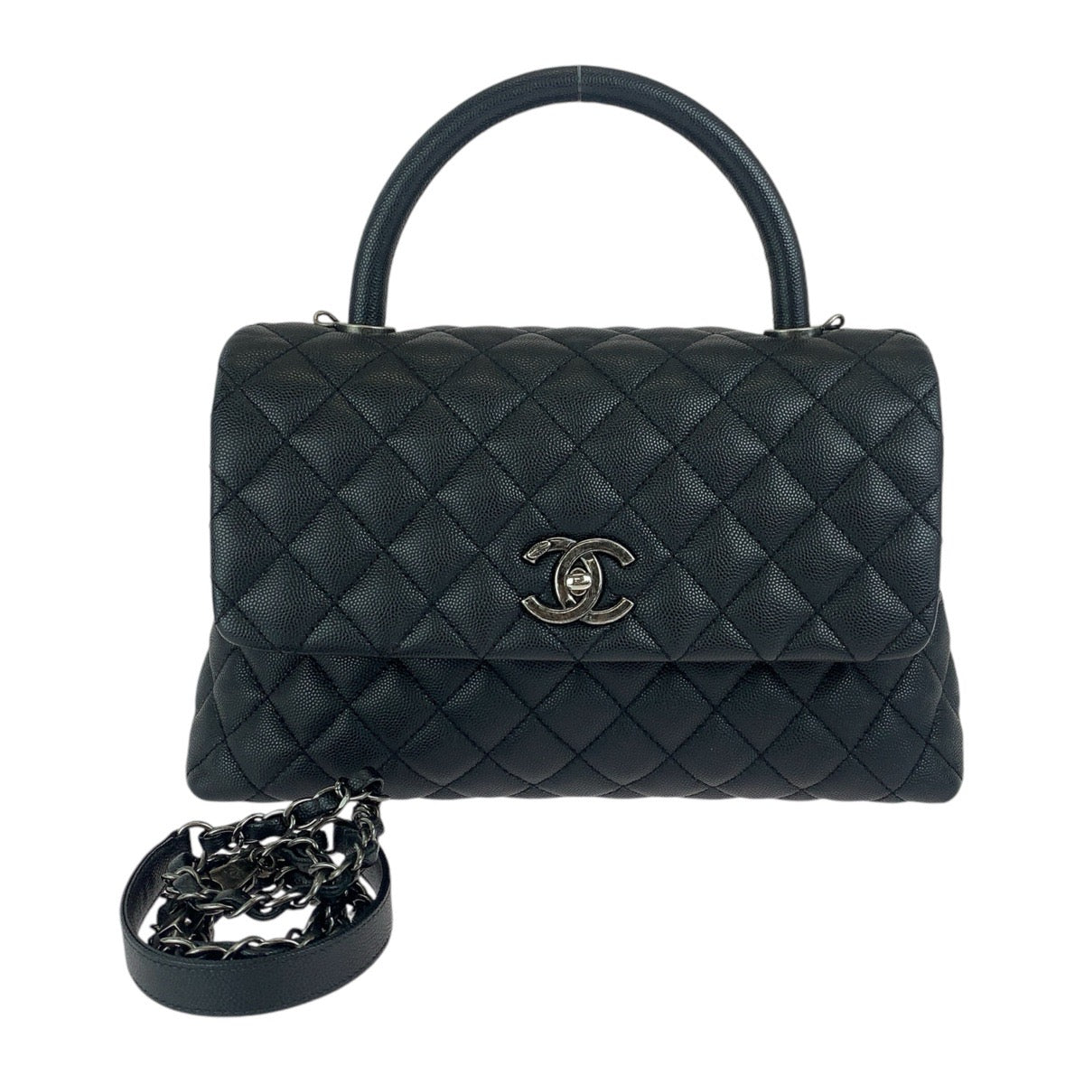 13656
CHANEL シャネル ココマーク ココハンドル29 ラージ ブラック 黒 キャビアスキン ハンドバッグ ショルダーバッグ  レディース A520