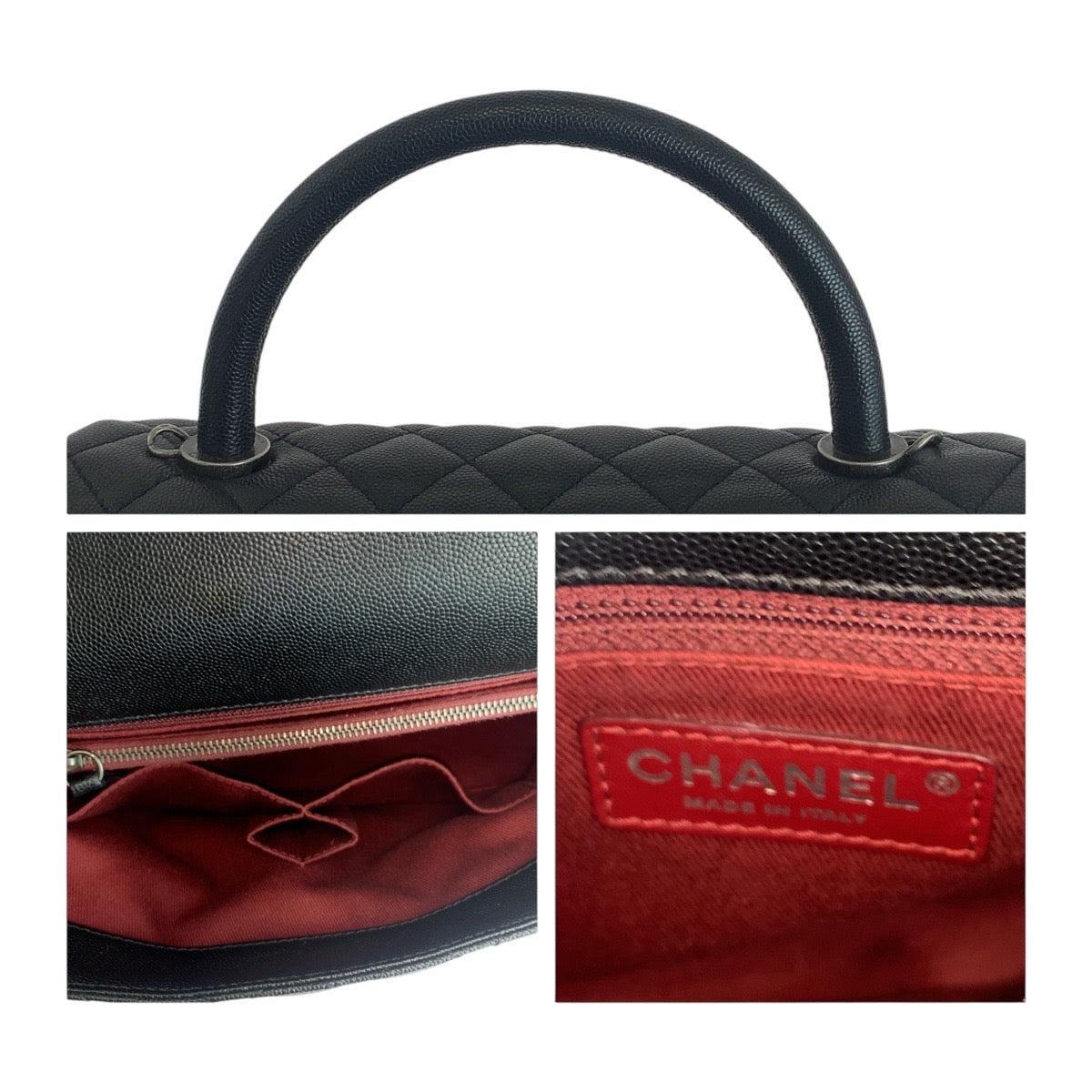 13656
CHANEL シャネル ココマーク ココハンドル29 ラージ ブラック 黒 キャビアスキン ハンドバッグ ショルダーバッグ  レディース A520