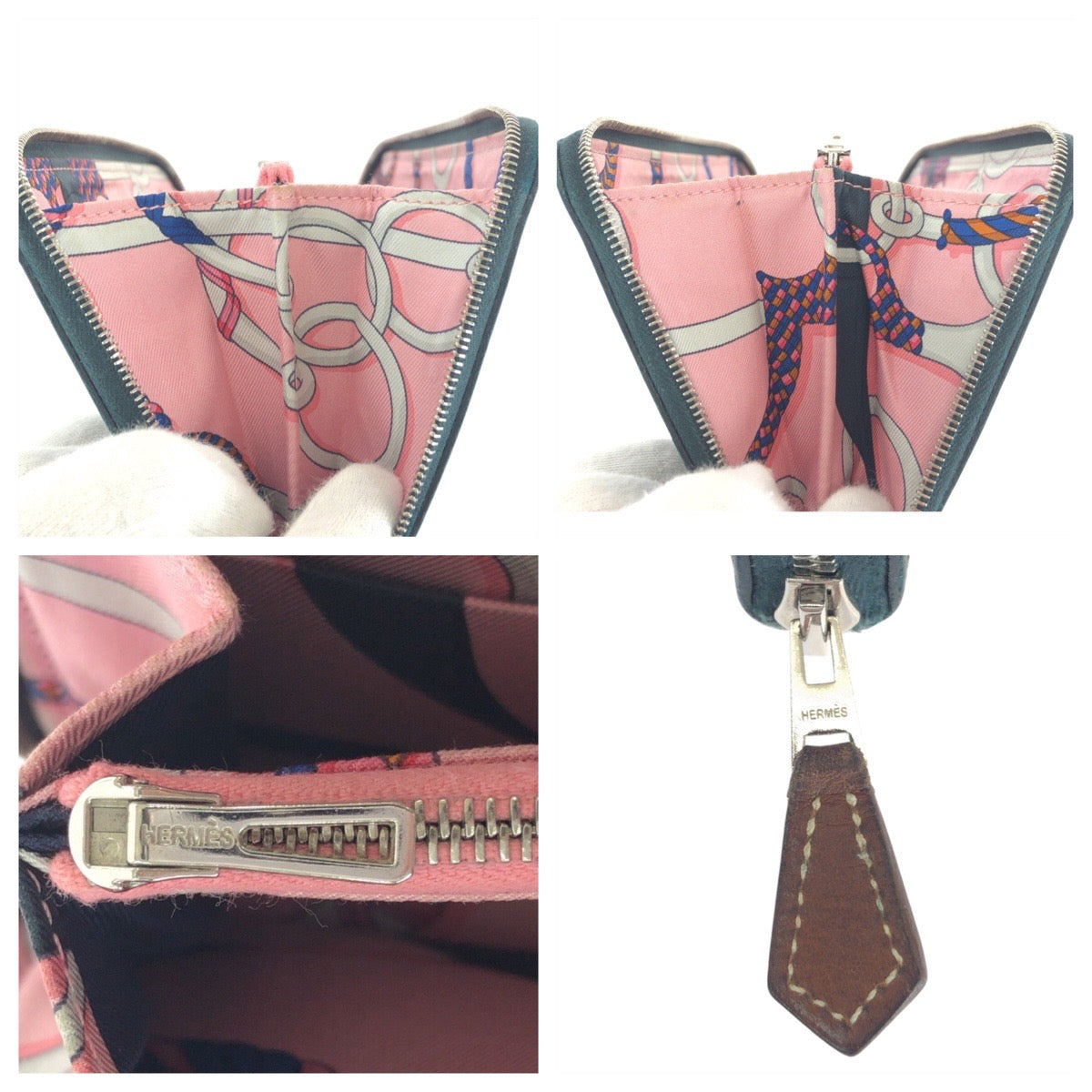13659
HERMES エルメス アザップ ロング シルクイン ヴェールシプレ シルバー金具 ヴォーエプソン / シルク ロングウォレット C刻印  レディース