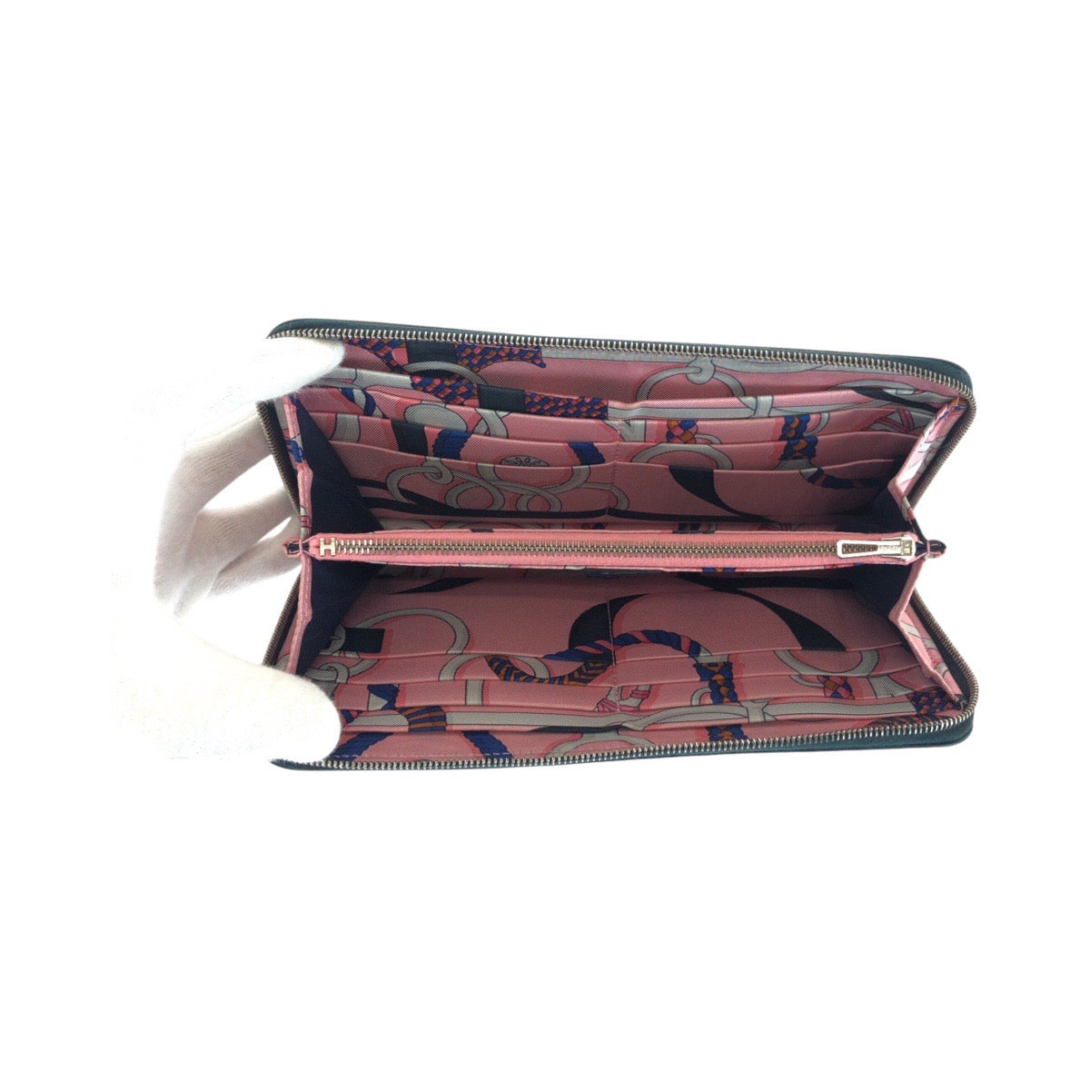 13659
HERMES エルメス アザップ ロング シルクイン ヴェールシプレ シルバー金具 ヴォーエプソン / シルク ロングウォレット C刻印  レディース