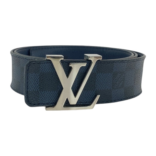 LOUIS VUITTON ルイヴィトン ダミエ サンチュール 95/38 ネイビー シルバー金具 レザー M9210 ベルト  メンズ