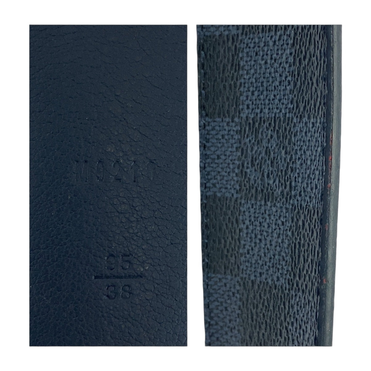 LOUIS VUITTON ルイヴィトン ダミエ サンチュール 95/38 ネイビー シルバー金具 レザー M9210 ベルト  メンズ