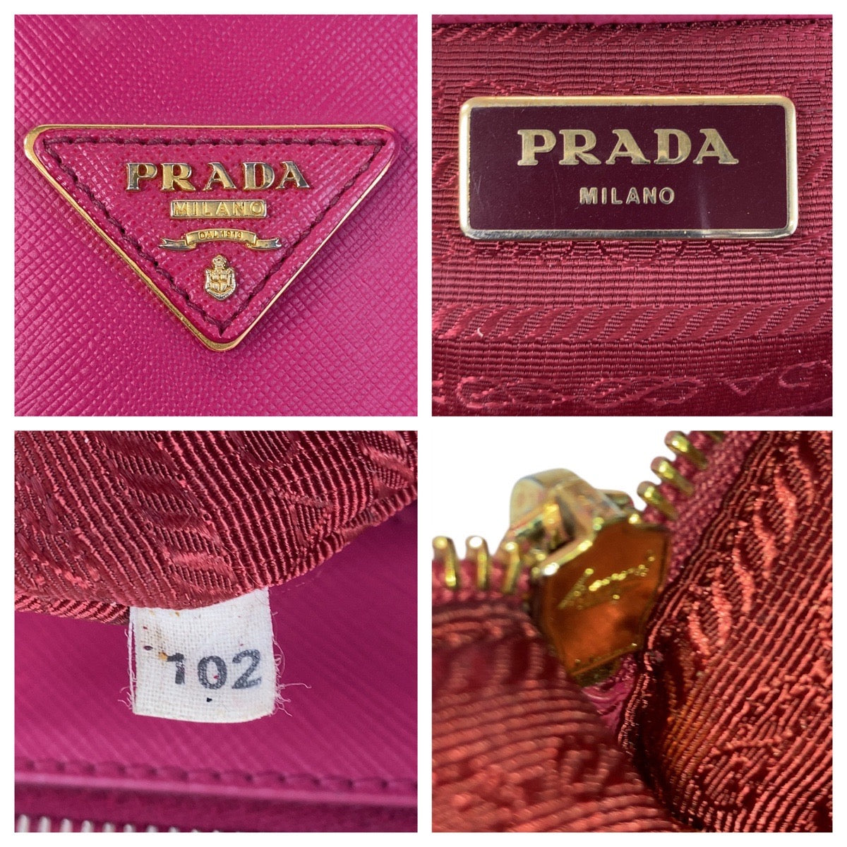 13661
PRADA プラダ サフィアーノ ガレリア ピンク ゴールド金具 レザー トートバッグ ハンドバッグ  レディース