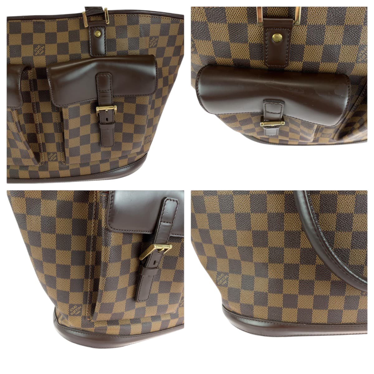 13663
LOUIS VUITTON ルイヴィトン ダミエ マノスクGM ブラウン ゴールド金具 PVC N51120 トートバッグ ショルダーバッグ  レディース AB63