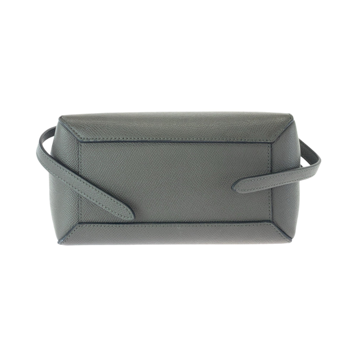 CELINE セリーヌ ベルトバッグ ナノ グレー ゴールド金具 グレインカーフレザー ハンドバッグ  レディース