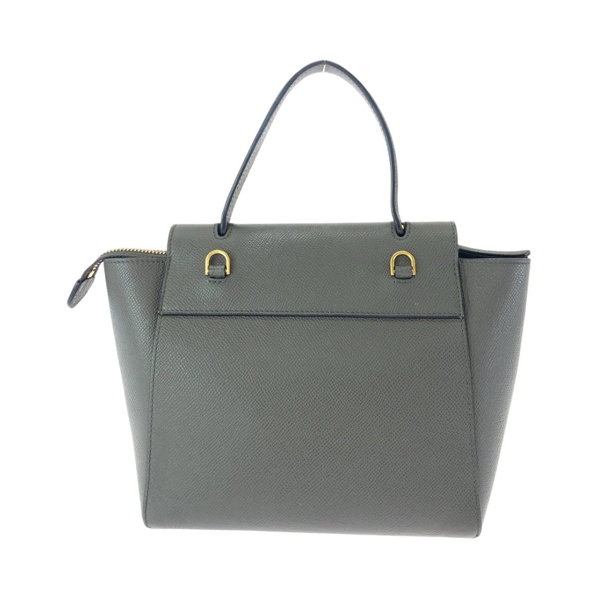 CELINE セリーヌ ベルトバッグ ナノ グレー ゴールド金具 グレインカーフレザー ハンドバッグ  レディース